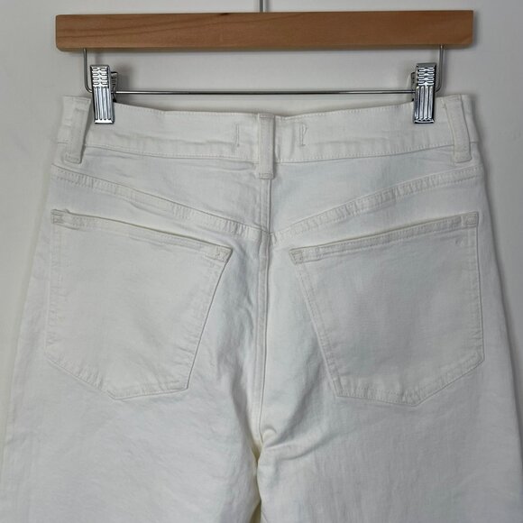 Madewell The '90s‎ Straight Crop Jean Tile White Size 27 High Rise Raw Hem NQ179 - Picture 8 of 15
